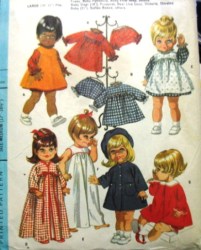 9449 MCCALLS CHUBBY BABY DOLL,BETSY WETSY WARDROBE PATTERN 12-22'' 3 SZS